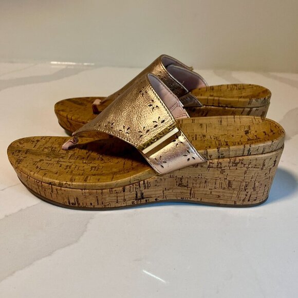 Vionic Anitra Rose Gold Pink Metallic Wedge Sandal - Size 9 - Picture 6 of 15